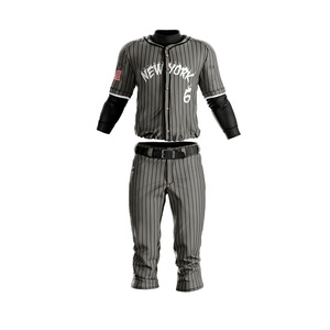 Ensemble de maillots de baseball imprimés personnalisés pour les jeunes Tissu en maille respirante Vêtements de sport en polyester Option grande taille disponible - Product Image 1