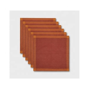Custom Made Simple Border Embroidered Modern <b>Table</b> <b>Linen</b> Handmade 100% Cotton Hand Block Best Selling Sustainable Soft Napkins - Product Image 1
