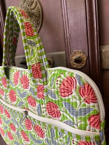Handmade Fashion Quilted Cotton <b>Laptop</b> <b>Sleeve</b> with Shoulder Strap Zipper Closure Model 100 From Rajasthan for Shopping Documents - Product Image 2
