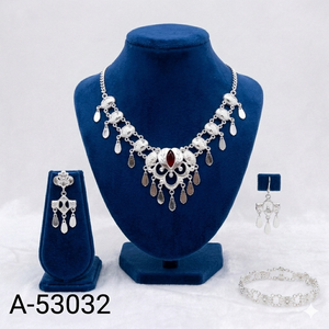 Women's Jewelry Sets 24K Gold Plated Box Chain Charm Necklace Bracelet Set Trendy Lab Created Zircon Stones 18inches Anniversary - Product Image 5