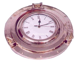 Horloge murale nautique en laiton massif décoration murale à hublot de 12 pouces pour cadeaux d'affaires avec horloge murale à thème ange et logo - Product Image 4