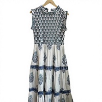 Vestido Largo Maxi de Verano, Casual, Ecológico, con Estampado Floral Bordado a Mano, 100% Algodón, Sin Mangas, Cuello Halter