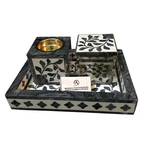 Haute qualité en bois incrustation plateau brûleur ensemble Top vente bois décoratif cadeau inde encens aromathérapie diffuseur - Product Image 5