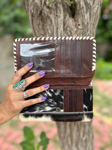 คลัทช์หนังขนเฟอร์เครื่องมือสีสำหรับผู้หญิงใหม่สไตล์ตะวันตกกระเป๋าเงินหนังเครื่องมือขายดีกระเป๋าสตางค์ที่ไม่ซ้ำใคร - Product Image 6