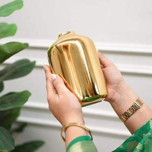 <b>Unique</b> Creative Gold Finished Flower <b>Vase</b> for Home Decor Use Premium Antique Metal <b>Vase</b> for Wedding Interior At Reasonable Price - Product Image 2
