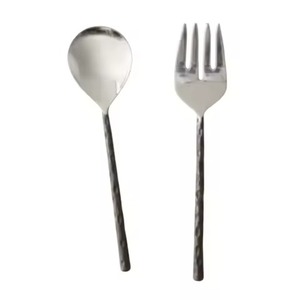 Juego de Servidores de Ensalada de Metal para Banquetes, Cuchara y Tenedor para Servir Ensalada de Acero Inoxidable, para Uso en la Mesa del Comedor - Product Image 6