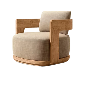 Sillón de Exterior Moderno de Teca Sólida con Reposabrazos Curvos Premium, Base Resistente y Cojines Gruesos y Suaves, Muebles Cómodos para Villa - Product Image 4