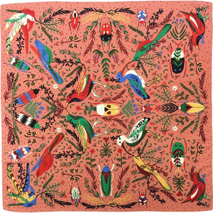 Nouveautés : Châles carrés en soie imprimés de motifs floraux avec logo personnalisé, 52x52cm, 100% soie, double face, antibactériens, légers, pour femmes - Product Image 5