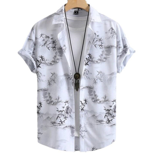 เสื้อเชิ้ตแฟชั่นผู้ชาย คอจีน แขนสั้น น้ำหนัก 180 กรัม ผ้าโพลีเอสเตอร์ 100% สไตล์ลำลอง ปรับแต่งได้ สำหรับคู่รัก ฤดูร้อน แห้งเร็ว - Product Image 6