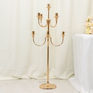 Candelabro de Metal Plateado como Centro de Mesa para Decoración de Bodas y Estilismo de Salones de Banquetes de Lujo - Product Image 4