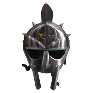 Casco de Gladiador Hecho a Mano en Acero Suave, Armadura Romana, Casco de Guerrero Histórico, Disfraz de Cosplay, Pieza de Exhibición Duradera - Product Image 1