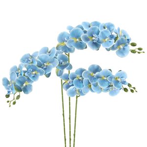 THAF-018 Venta al por Mayor de Tallos de Orquídea Phalaenopsis Artificiales Realistas al Tacto, Orquídea de Látex Azul para Decoración de Hogar, Bodas y Hoteles - Product Image 1