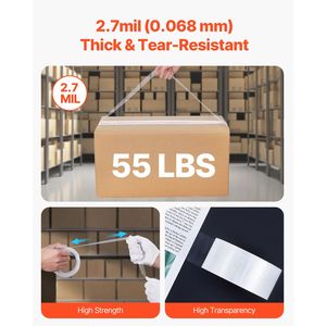 Nastro Adesivo Trasparente Resistente da 3 Pollici, 6 Rotoli, 1,88 Pollici x 65 Iarde, 2,7 Mil, con Dispenser per Imballaggio - Product Image 3