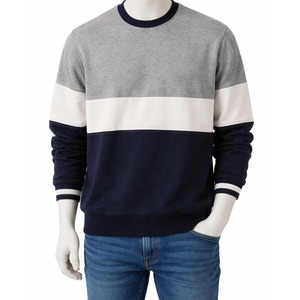 เสื้อสเวตเชิ้ตคอกลมแบบมีโลโก้สั่งทำพิเศษ ผ้าฟลีซขายส่ง สีตัดกันสามเฉดสี สำหรับผู้ชาย - Product Image 3