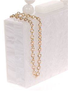 Pochette de Soirée Géométrique de Luxe Moderne en Résine Faite à la Main, Sac à Main de Mariée Personnalisable avec Logo et Couleur, Cadeau de Créateur pour Mariages - Product Image 6
