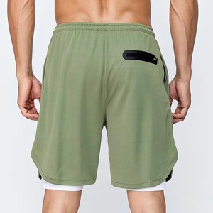 <b>Men</b> Solid Color Polyester Swim <b>Trunks</b> Regular Fit Drawstring Contrast Binding Breathable Shorts - Product Image 5