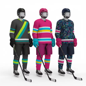 Conjunto de Uniforme de Hockey sobre Hielo Personalizado, Diseño Multicolor, Jersey Sublimado, Pantalones Cortos, Guantes, Kit Completo, 3 Diseños, OEM, Venta al Por Mayor - Product Image 5