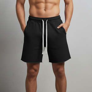 DTF Printed Logo 250gsm Canvas Men's Jogger Plus Size Oversized Breathable Solid Streetwear Shorts - Product Image 3