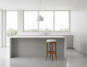 Mesa de Centro Moderna Redonda de Madera de Caucho con Base Redonda para Muebles de Sala de Estar - Product Image 5