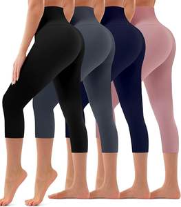 Leggings de yoga sin costuras color granate de secado rápido para mujer, 100% algodón, cintura alta, con logo personalizado, pantalones ajustados para mujer en venta - Product Image 3