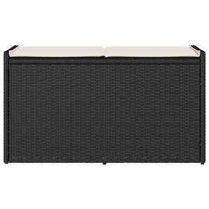 ม้านั่งเก็บของกลางแจ้ง ขนาด 39.4 นิ้ว ทำจากหวาย PE สีดำ พร้อมโครงเหล็กเคลือบสีฝุ่น ผลิตภัณฑ์ที่ทนทานและมีสไตล์ - Product Image 4