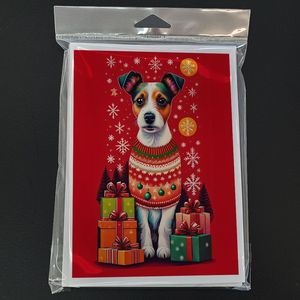 Lunatique Jack Russell Terrier Vacances Noël Cartes De Voeux Pack 8 Cartes De Note Vierges avec Enveloppes A7 Taille 5x7 - Product Image 3