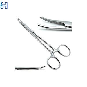 Pinces hémostatiques chirurgicales jetables en acier inoxydable, 2 pièces, 5 pouces, avec poignée verrouillable, porte-aiguille manuel droit et courbé - Product Image 5