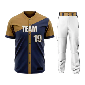 Uniforme de Béisbol Sublimado con Estampado Hip Hop de Color Sólido para Hombre - Product Image 6