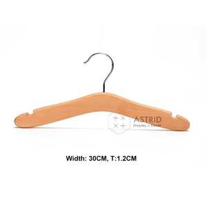 Porte-vêtements en bois haut de gamme à un seul niveau, gain de place, avec logo personnalisé, pour vêtements d'enfant et de bébé, 27 30 32 CM - Product Image 4