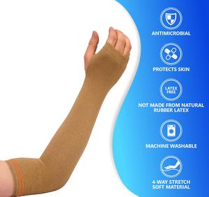 Unisex Arm Sleeve Beige Spandex Cotton Anti-Bacterial Latex Free Machine Washable 4-Way Stretch Soft <b>Material</b> - Product Image 5