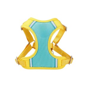 Adjustable Nylon <b>Dog</b> Harness Teal Yellow Buckle Closure Simple Style for Small <b>Dogs</b> - Product Image 1