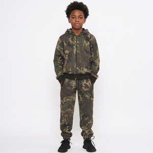Ensemble de jogging pour garçons, camouflage, à capuche, manches longues, fermeture éclair, vêtements décontractés, respirant, en coton, tenue d'automne pour enfants - Product Image 6