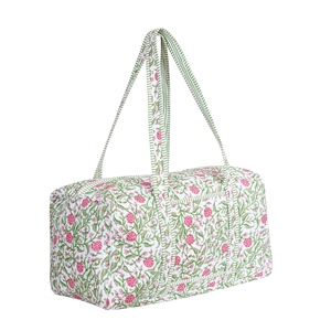 Handmade Cotton Quilted Luxury Fashion Durable Weekender <b>Bag</b> Floral Block Print Duffle Bohemian <b>Overnight</b> Travel Tote Large Gym - Product Image 1