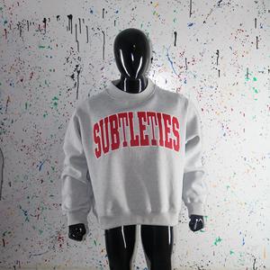 Sudadera de cuello alto SUBTLETIES HEATHER GREY 100% RED con apliques bordados, sudadera de cuello ancho URBAN PRODUCTIONS - Product Image 1