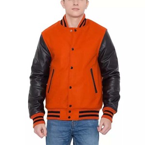 Premium Unique OEM Custom Chain Chenille Patch Embroidery <b>Leather</b> Sleeve Vintage Baseball Letterman Varsity <b>Jacket</b> For <b>Men</b> - Product Image 1