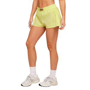 Pantalones cortos deportivos de color rosa para mujer, pantalones cortos deportivos con cintura elástica, bolsillo lateral, ropa deportiva para entrenamiento y gimnasio - Product Image 4