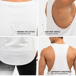 Débardeur de sport pour homme, coupe ajustée, séchage rapide, design décontracté des emmanchures, pour la musculation et la gym, 100% coton - Product Image 4