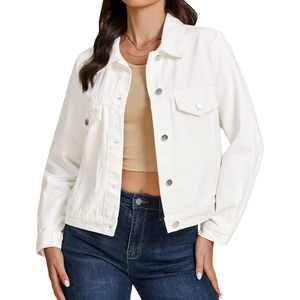 2025 femmes à la mode décontracté bouton coupe décontractée Western camionneur en détresse Denim veste imprimé lavé finition avec Jean - Product Image 4