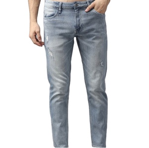Jeans en denim slim pour hommes, sur mesure, fabriqués en usine, collection printemps-automne, vente en gros, pantalons déchirés pour hommes et garçons - Product Image 1