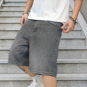 Nouveaux shorts en jean asymétriques taille mi-haute pour hommes, en coton délavé, style décontracté d'été, prix usine OEM - Product Image 4