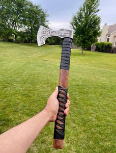 STEEL CRAFT INTERNATIONAL Hand-Forged Viking Flat Backed Hammer <b>Axe</b> 20" Full Tang Wood <b>Handle</b> DIY Grade ODM 1 - Product Image 4