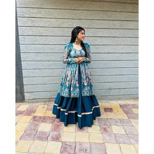 Beautiful Bohemian Designer Lehenga with Chiffon Printed <b>Top</b> - Product Image 3