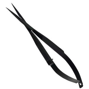 Ciseaux droits à ressort HARBOR INDUSTRY en acier japonais VG10 noir, manche antidérapant, pour couture, broderie, sourcils et cils - Product Image 1