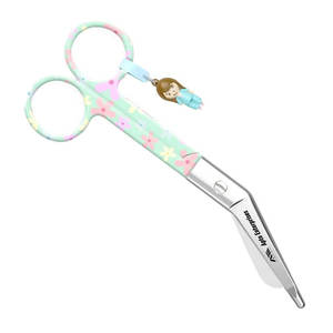 Ciseaux à pansements manuels en acier inoxydable, design floral et fond vert, certifiés CE, pour infirmières - Product Image 4