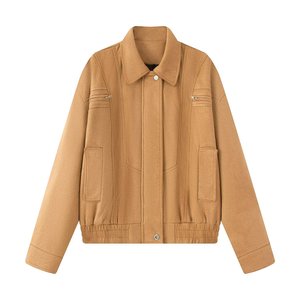 Veste Courte OEM Printemps-Été-Automne 2026 Unie Rétro Haut de Gamme Respirante Écologique à Fermeture Éclair et Manches Longues - Product Image 4