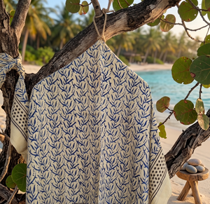 Wholesale Indian Cotton Pareo <b>Wrap</b> Handmade Block Printed Sarong for Women Soft Beach Bikini Cover Up <b>Shawl</b> Summer Vacation Wear - Product Image 3
