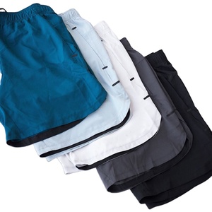 Pantalones Cortos Deportivos de Secado Rápido para Hombre Ishaq, Color Sólido, Cintura Elástica, Largo Medio, con Bolsillos, Tejido de Poliéster - Product Image 6