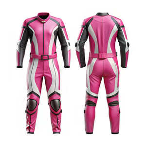 Combinaison de moto en cuir, veste et pantalon de course unisexes, fermeture éclair intégrale, imperméable, coupe-vent, respirante, OEM personnalisé - Product Image 4
