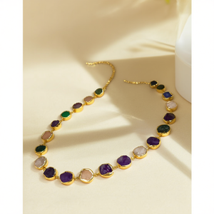 Nouvel Arrivage Parure de Bijoux Tendance en Pierre Naturelle et Laiton, Style Indien, pour Mariage, Fiançailles, Tenue de Plage, Quotidien, Fête et Anniversaire - Product Image 4