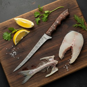 UMAR FAROOQ Custom Handmade Eco-Friendly Dishwasher <b>Safe</b> Ambidextrous Modern Forged 2.0mm Thickness Fillet <b>Knife</b> 8-9.9in - Product Image 4